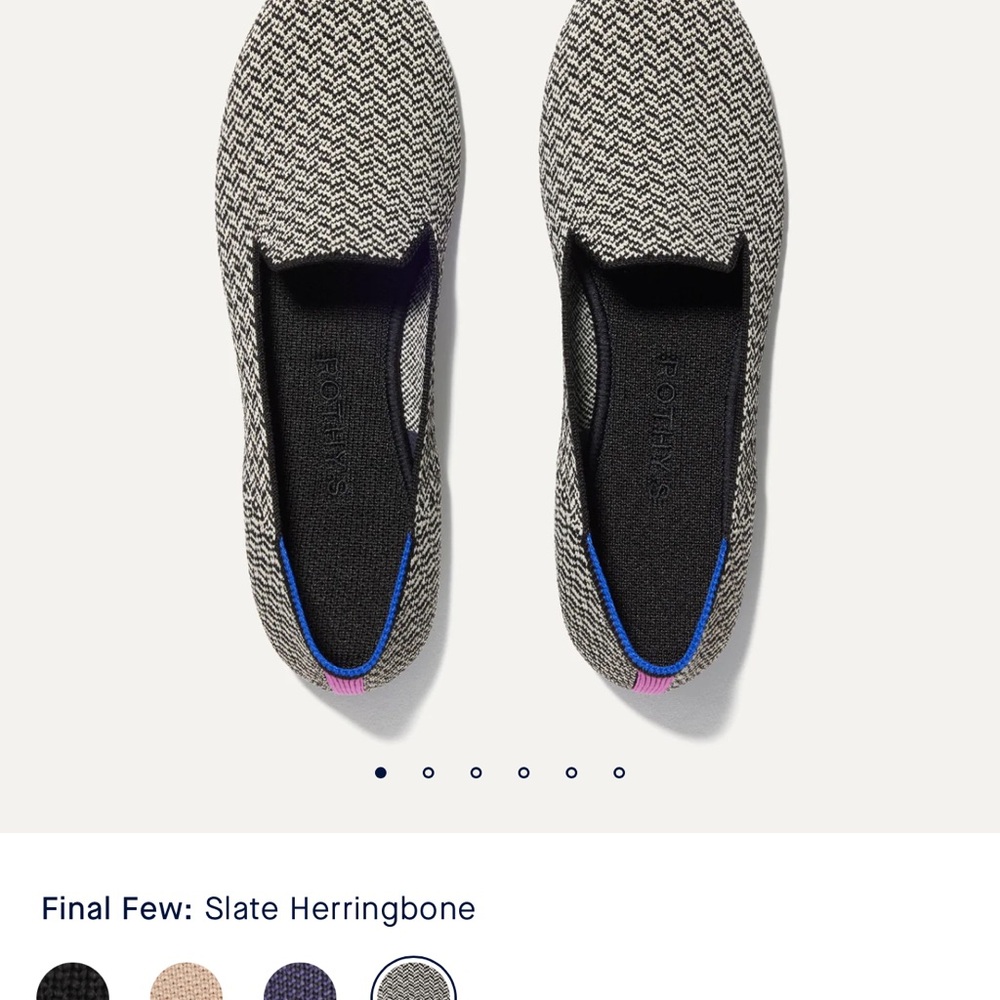 Rothy's Black and White Herringbone Flats